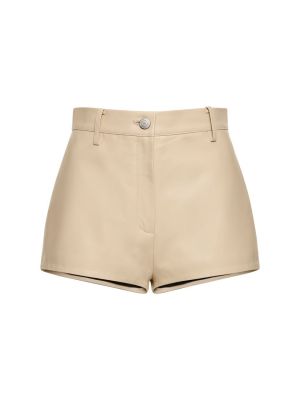 Pantalones cortos de cuero Magda Butrym beige