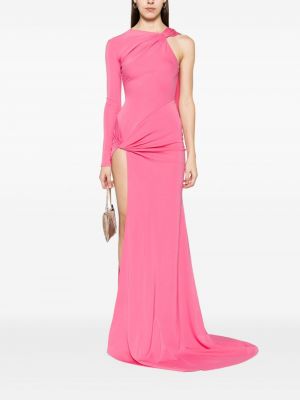 Asimetriškas vakarinė suknelė David Koma rožinė