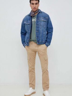 Pepe Jeans spodnie Sean męskie kolor beżowy w fasonie cargo