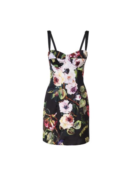 Sukienka mini w kwiatki w serca Dolce And Gabbana różowa