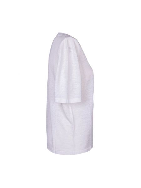 Camiseta de lino con escote v Kangra blanco