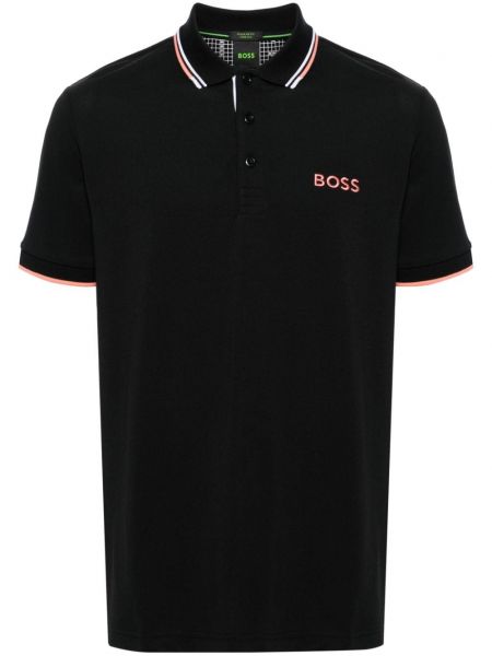 Поло тениска бродирана Boss черно