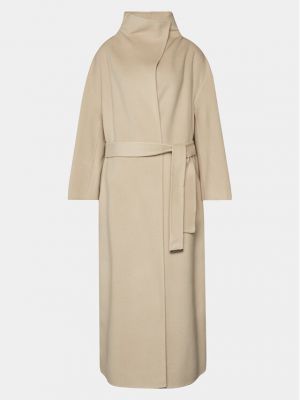 Palton de iarna de lână cu croială lejeră Calvin Klein gri