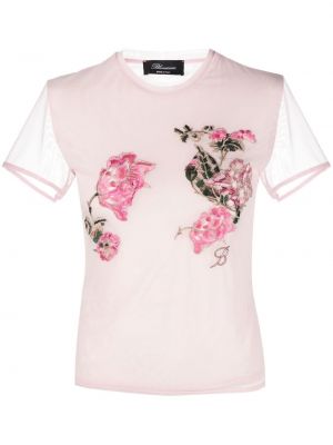 Mesh floral t-skjorte Blumarine rosa