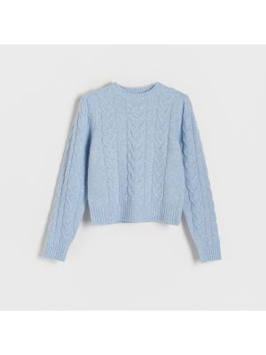 Pletený pletený svetr Reserved modrý