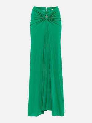 Drapovaný džerzej dlhá sukňa Paco Rabanne zelená