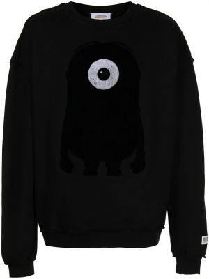 Trykt sweatshirt Mostly Heard Rarely Seen svart