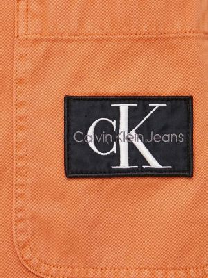 Denim srajca Calvin Klein Jeans oranžna
