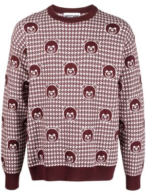 Vilnas džemperis ar apdruku Moschino sarkans