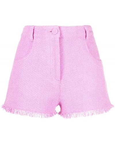 Pantalones cortos con flecos de tweed Msgm violeta
