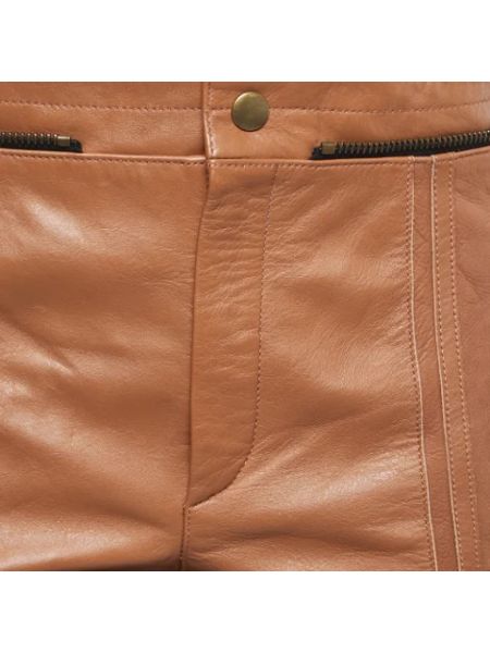 Spodnie skórzane Chloé Pre-owned brązowe