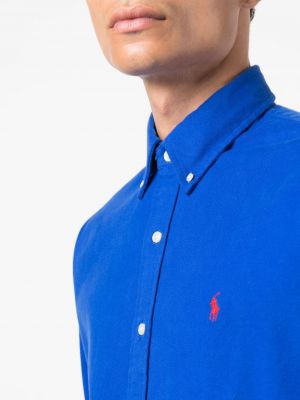 Bavlnené polokošeľa Polo Ralph Lauren modrá