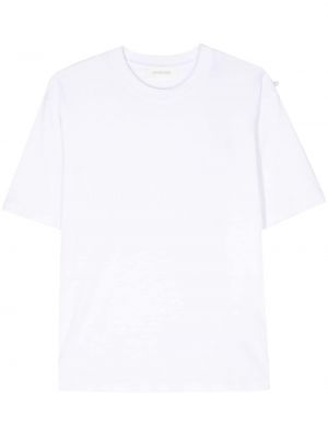 Βαμβακερή μπλούζα Sportmax λευκό