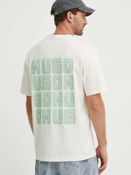 Koszulka z nadrukiem Hugo beżowa