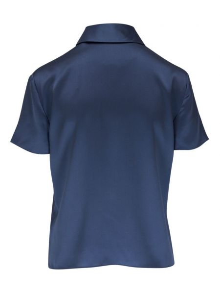 Abstraktas zīda polo krekls ar apdruku Vince zils