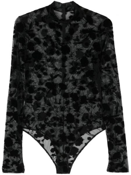 Top s cvetličnim vzorcem z mrežo Givenchy črna