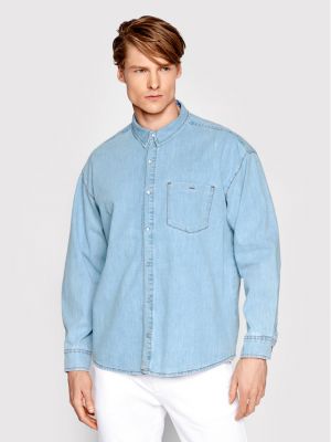 Džinsiniai marškiniai oversize Americanos mėlyna