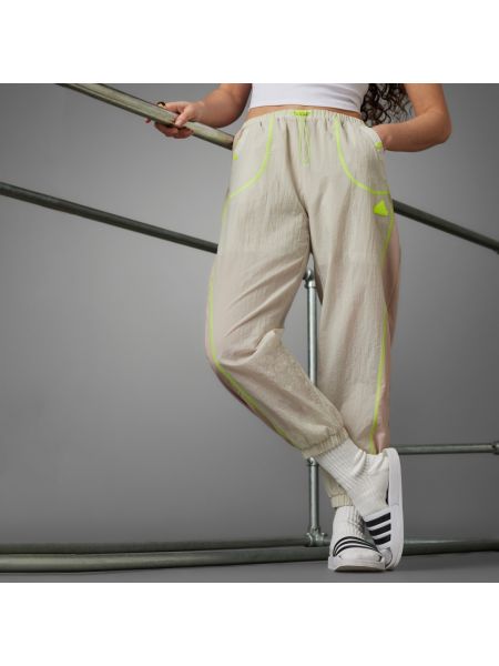 Spodnie sportowe z niską talią Adidas beżowe