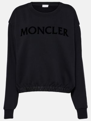 Felpa di cotone in jersey Moncler nero