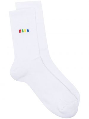 Чорапи бродирани Msgm бяло