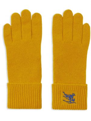 Rękawiczki z kaszmiru Burberry żółte