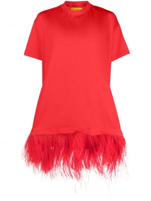 Bavlnené tričko s perím Marques'almeida červená