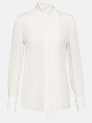 Μεταξωτή μπλούζα με φιόγκο Valentino λευκό