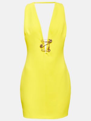 Шелковое платье мини Versace желтое