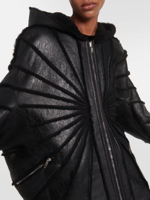 Reverzibilna usnjena jakna Rick Owens črna