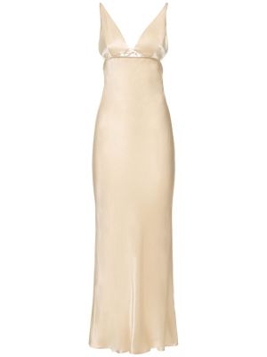 Sukienka długa z wiskozy Bec + Bridge różowa