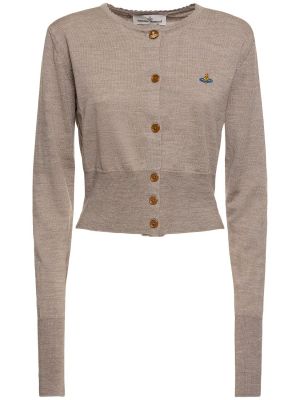 Cardigan di lana in maglia Vivienne Westwood grigio