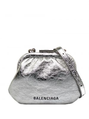 Crossbody kabelka Balenciaga Pre-owned strieborná