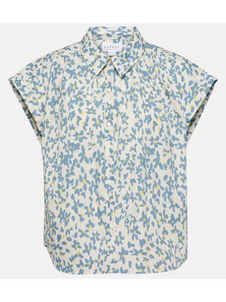Pamučna bluza od samta s cvjetnim printom Velvet