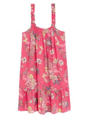 Womens M&S Collection Floral Short Chemise - Pink Mix, Pink Mix M&s Collection