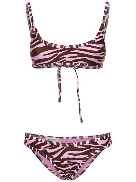 Zebra desenli bikini The Attico