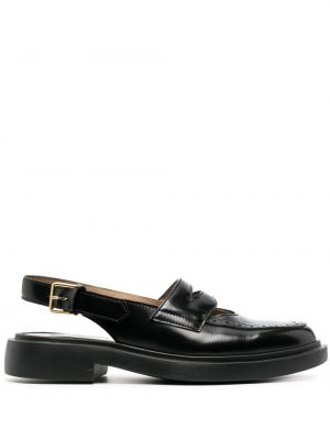 Kožené loafers s otevřenou patou Thom Browne černé