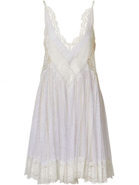 Mini vestido de encaje Burberry blanco