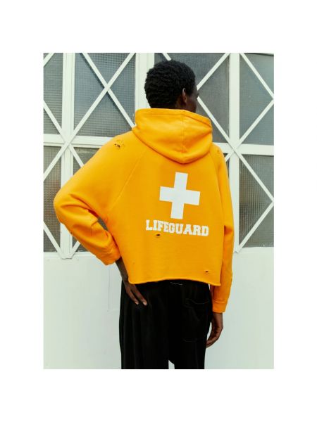 Sudadera con capucha de algodón de tela jersey Liberal Youth Ministry naranja