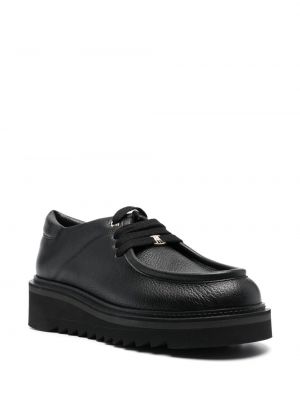 Nėriniuotos oksfordo batai su raišteliais chunky Ferragamo juoda