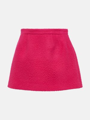 Vunena mini suknja Redvalentino ružičasta