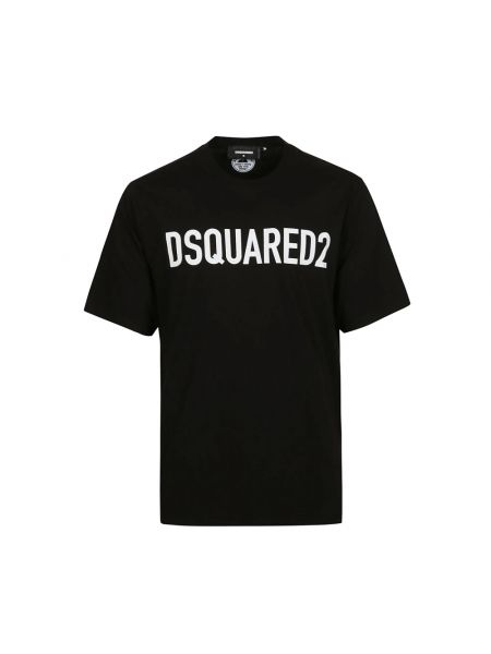 Koszulka relaxed fit casual Dsquared2 czarna