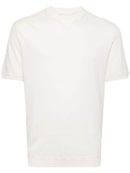 T-shirt en tricot col rond Eleventy blanc