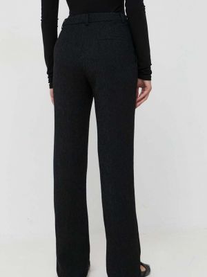 Jednobarevné kalhoty s vysokým pasem Patrizia Pepe černé