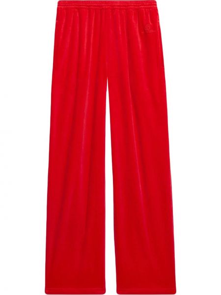 Terciopelo pantalones de chándal Balenciaga rojo