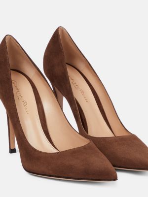 Pumps i mocka Gianvito Rossi brun