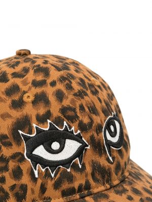 Casquette à imprimé à imprimé léopard Haculla marron
