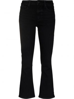 Klasické bavlněné rovné kalhoty s vysokým pasem Paige - černá