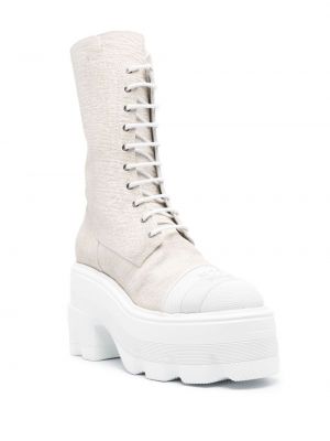 Semišové kotníkové boty Casadei bílé