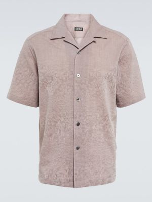 Camisa de algodón Zegna marrón