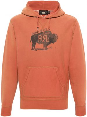 Hoodie s kapuljačom s printom Ralph Lauren Rrl narančasta